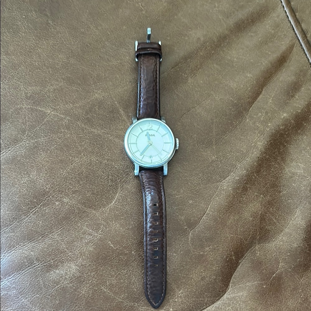 Classic Brown Leather Strap Fossil Watch
